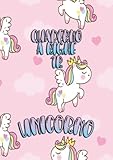  Quaderno a Righe 1R Unicorno Cuore Rosa Righi distanti 8 mm Rigatura standard per scuole medie e superiori: Semplice quadernone da 110 pagine ideale ... esercizi, ecc Formato A4 (29,7cm x 21 cm)