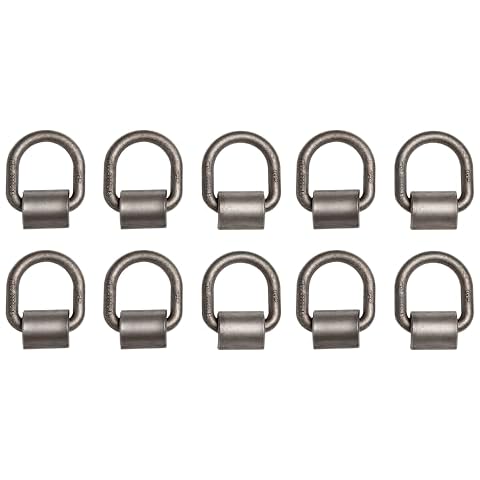 10 Pack Hi Gear 1/2-inch 12000 Lbs Load Capacity Weld-on Flip D-Ring Anchor Flatbed Truck Trailer Ratchet Strap Cargo Tie Down (10) Cover