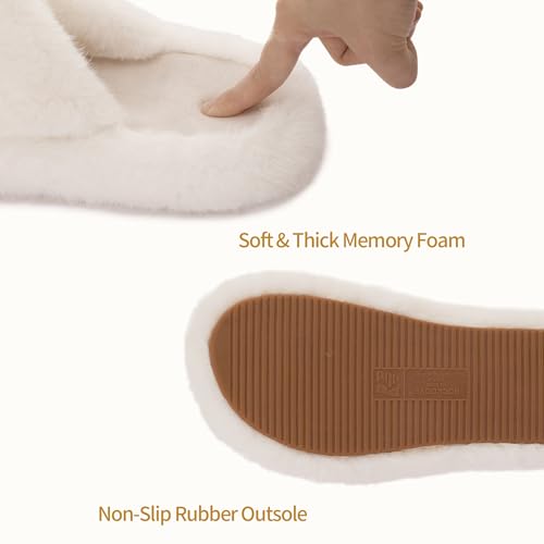 RockDove Women’s Furrie Faux Fur Slide Slippers with Memory Foam Stylish House Shoes for Indoor/Outdoor Wear4