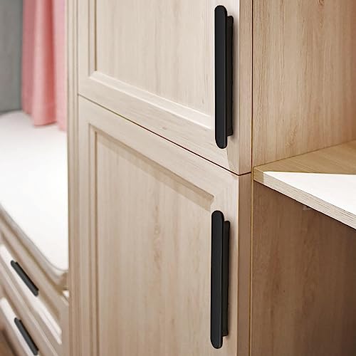 Guolich 2 Pcs Hole Centers 2.5 Inch(64mm) Kitchen Drawer Handle Door Cabinet Pulls Zinc Alloy Handle Modern Matte Black Brushed Brass Hardware for Wardrobe Bathroom Dresser - Image 4
