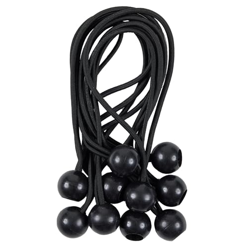 Gecosac Tensor elástico con Bola 10 Piezas 17 cm - Sandow elástico para fijación rápida Lona, Tienda, Bandera...
