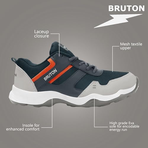 Image of BRUTON Sport Shoes Running Shoes for Men(SNEAKER-934-GRY-8 PT BAZ)