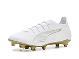 Puma, Mens, Ultra 6 Pro Firm, Artificial Ground Soccer Cleats, White/Metallic Gold/Black, 9.5, D - Medium