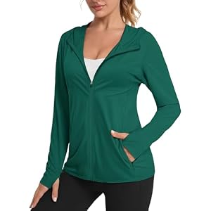 TACVASEN Women's Sun Hoodies Lightweight Jacket for Women Zip Up UPF 50+ UV Shirt Long Sleeves