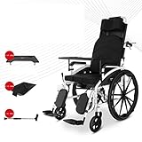 * CONVENIENCE FEATURES: This folding transport wheelchair features a flared handle and a companion- activated lockable hand brake Compatible with safety. Padded seat tool- free swinging pedal with compound foot pedal and heel ring. Nylon seat belt Compatible with folding and lifting.