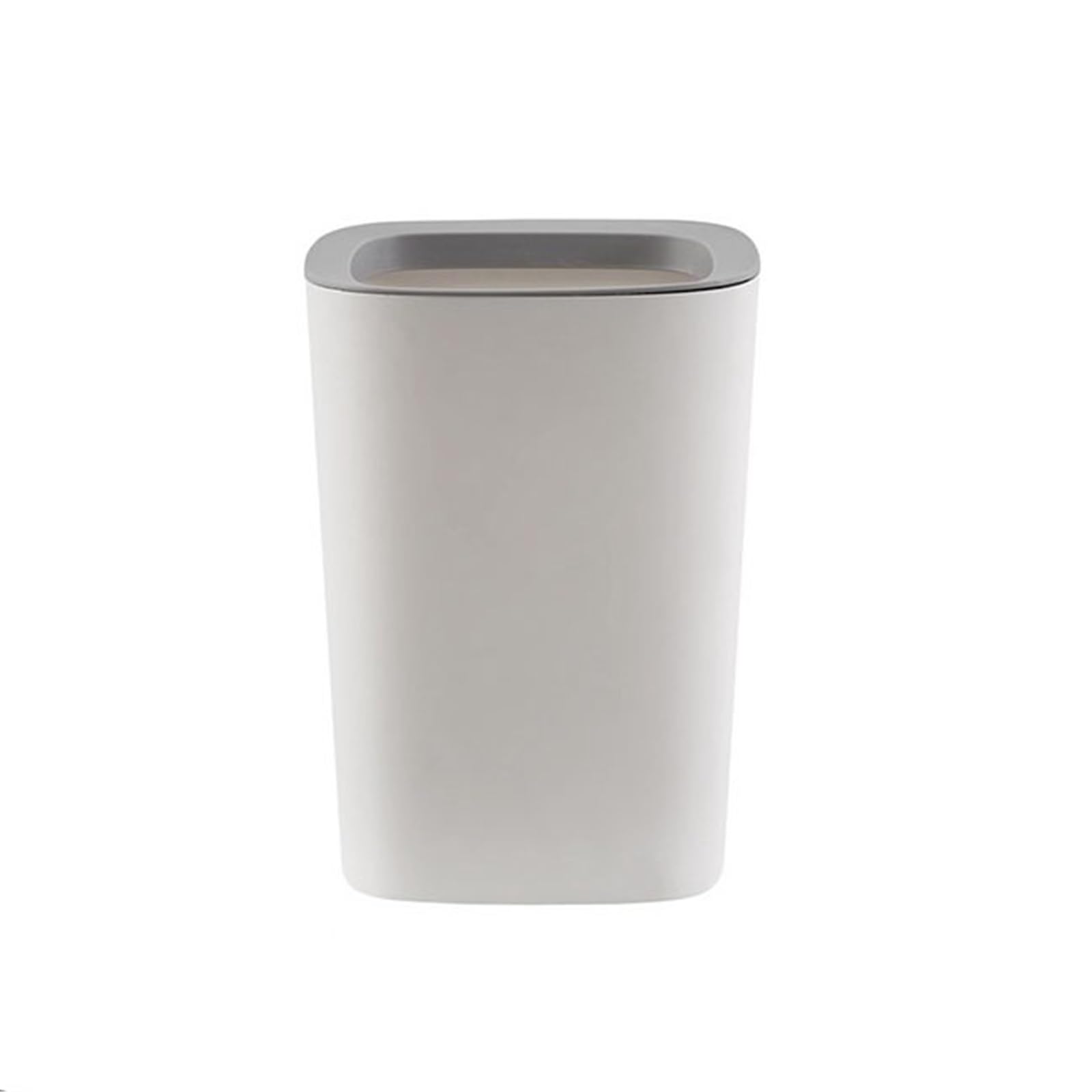 Dustbin Small Trash Can, 15 L Wastebasket for Home Kitchen Office Bathroom(White)