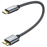 SUNGUY 10Gbps Micro B to USB C Hard Drive Cable 1FT, USB 3.1 High-Speed External Hard Drive USB C Cable for iPhone 16 15 Pro/Pro Max, MacBook Pro/Air, WD Toshiba Westgate Seagate