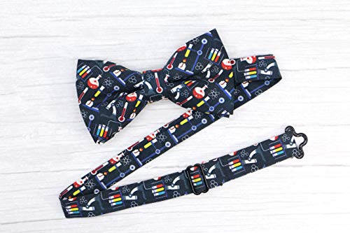 Ocia Pattern Bow Tie Pre-Tied Adjustable Bowtie For Mens & Boys - Various Patterns Chemistry M - (6Yrs To Young Adults) #TOP4