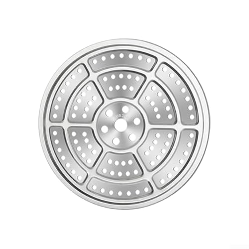Hosrivae Plateau vapeur rond en acier 304 avec trous réguliers pour cocotte minute Passe au lave-vaisselle Argenté 25,7 cm