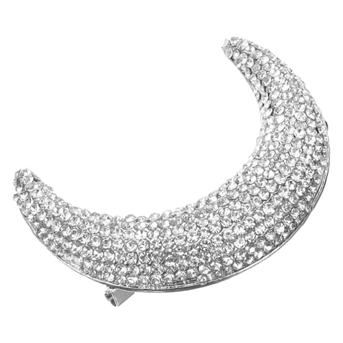 Broche lune strass pour vêtement épingle à revers décorative écharpe accessoire mode femme