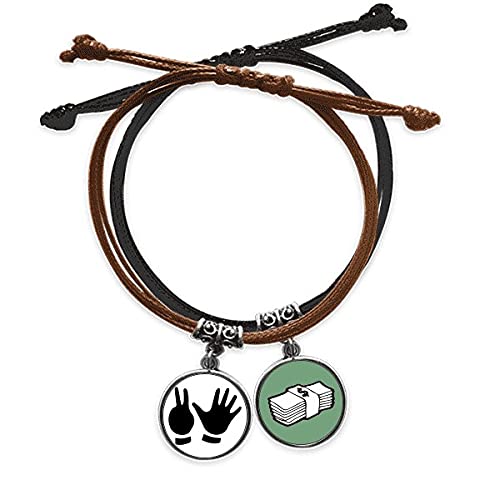 Pulsera de cuero ajustable de gestos para evitar alergias en muñeca
