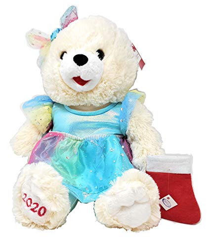 Tesadorz Gift Stocking and Holiday Time 2020 Snowflake Christmas 20 inch Plush Teddy Bear (Girl with Teal Dress)