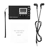 Mini-Radio, Tragbares FM/MW/SW-Empfangsradio mit Digitalem Wecker, Automatische Suche, Hohe Empfindlichkeit, Zum Laufen und Joggen(Schwarz)