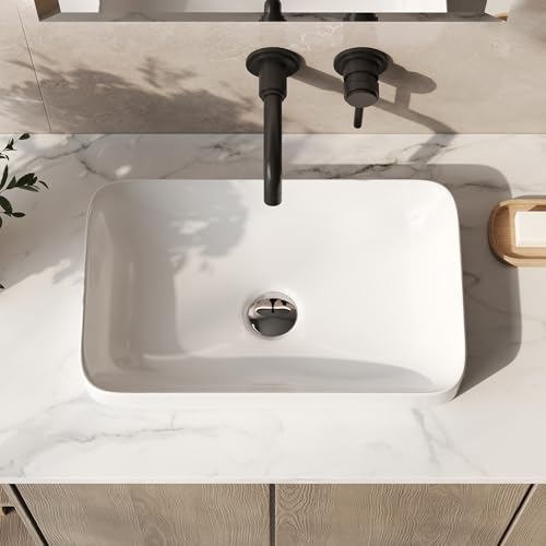 Lavabo à poser DeerValley Ally, 490 × 300 × 120 mm, vasque rectangulaire blanche en céramique...