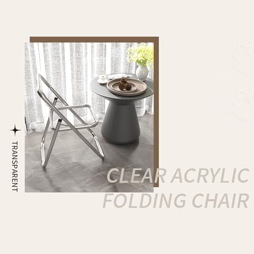 Chaise pliante transparente en acier chromé pour petit espace - 6