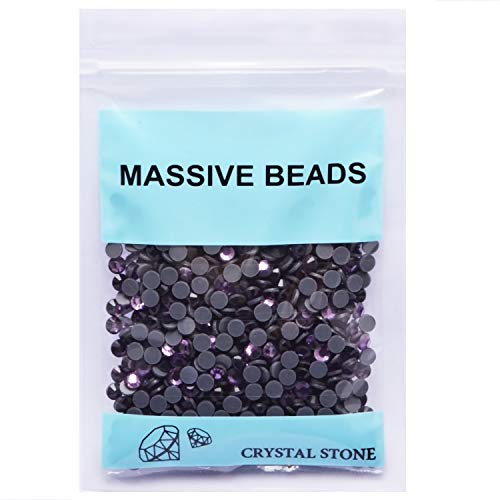 Image of 3000 Pieces Hot Fix Glass Flatback Rhinestones HotFix Round Crystal Gems (Tanzanite, SS10)