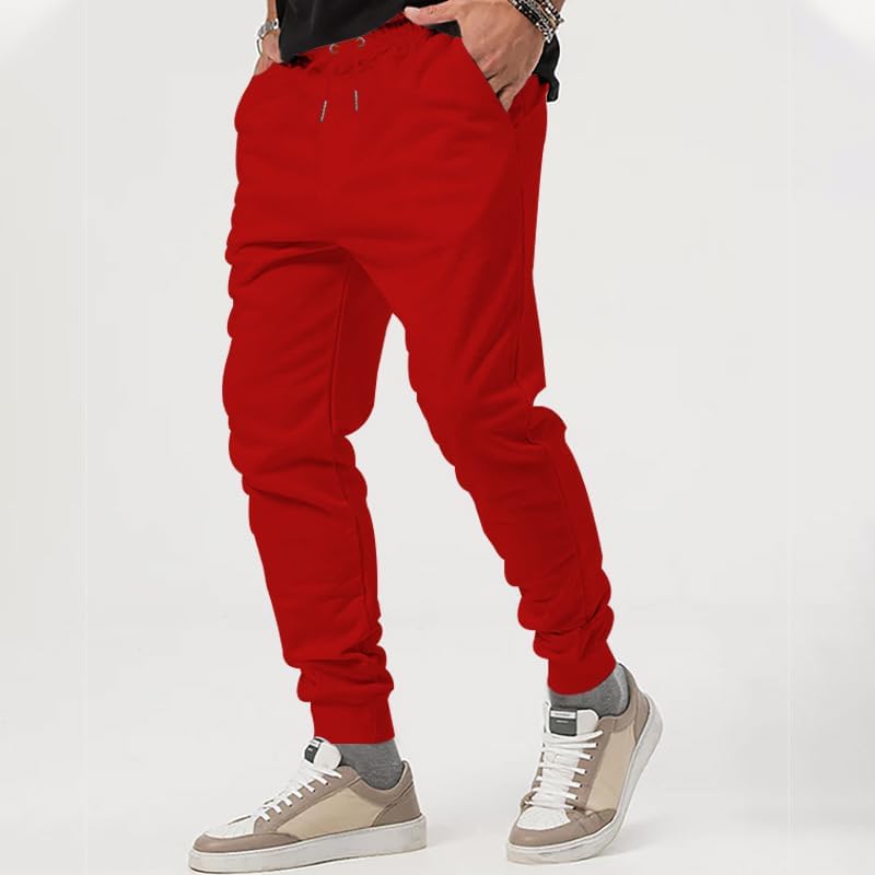 Mens Casual Sweatpants Relaxed Fit Drawstring Elastic Waist Tapered Jogger Sweat Pants with Pockets