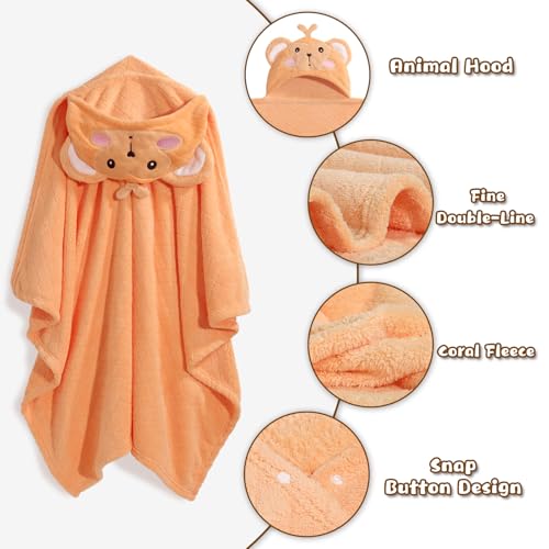 Image of Toddler Bath Towel for Boy Girl 0-5 Years, 2 Pcs Baby Towels with Hood, Large Size 50 * 32 Inch Toddlers Towels, 2-Pack Thick Absorbent Toddler Towel with Hood