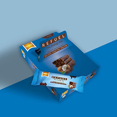 Desert Palm Refuel Coconut Chocolate Chip Fruit & Nuts Bar With Extra Nuts - Gluten-Free, Dairy-Free, Vegan Snack Bar With Natural Ingredients & No Added Preservatives - 10 Count #TOP1