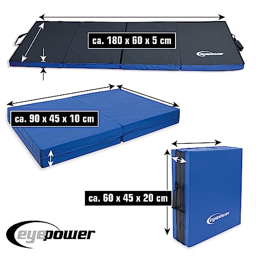 eyepower 180x60 Tapis de Gymnastique Pliable - Tapis de Sport Epais 5 cm - Matelas Gym - Tapis de Sol Yoga Mat - Tapis Fitness à la Maison - Tatami Judo Tapis Pilates - Exercise Equipment Gymnastics – Image 5