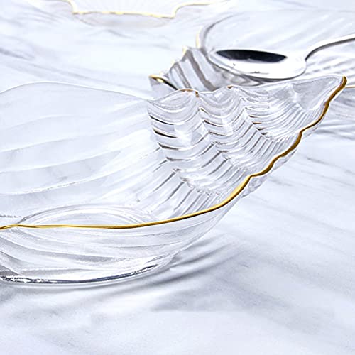 Doitool Sea Shell Bowl Glass Salad Plate Sauce Dishes Sushi Plate Dessert Plate Appetizer Plate Fruit Plate Serving Dishes For Home Kitchen #TOP2