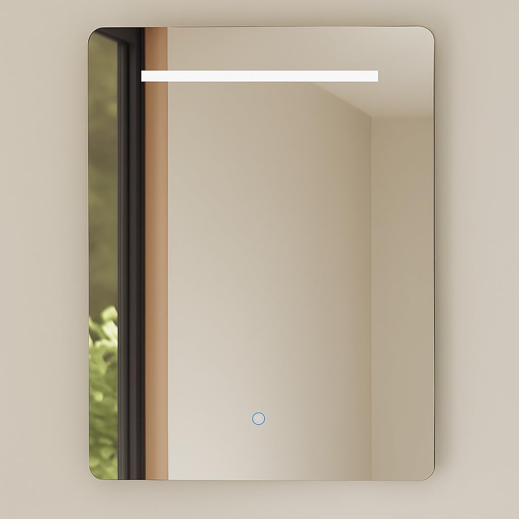 Miroir LED tactile avec anti-buée éclairage réglable Baikal 70x80cm