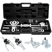 FreeTec 9-in-1 Radlager Abzieher Radnabenabzieher Set mit Gleithammer, 2/3 Backen Lager Innenlager Auszieher Innenabzieher, Vorder- und Hinterradnabe Abzieher Gleithammer Dentzieher für Autoreparatur