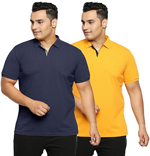 Image of Wear Your Opinion Men's Plus Size Half Sleeve Polo T-Shirt Combo (Set of 2)