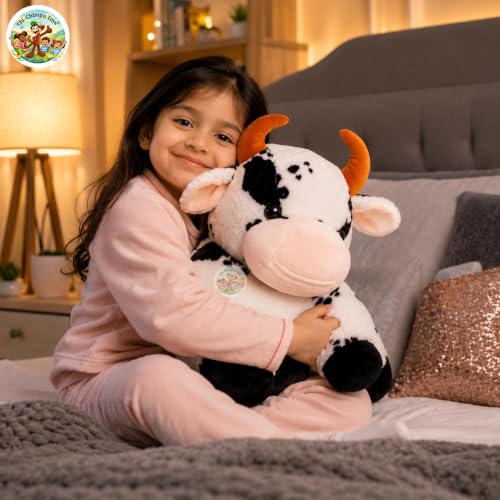 Image of American Cow Plush Toys, Black & White-Big Size (65 Cm) Animal Soft Toys for Kids /Babies /Girls