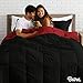 Bare Home Twin/Twin Extra Long Comforter - Reversible Colors - Goose Down Alternative - Ultra-Soft - Premium 1800 Series - All Season Warmth - Bedding Comforter (Twin/Twin XL, Black/Red)