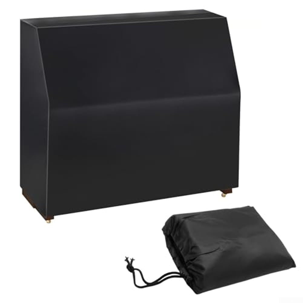 Copertura per pianoforte verticale Oxford 420D con rivestimento argento, 153 x 35 x 110 cm, custodia protettiva antipolvere completa per uso interno ed esterno, custodia nera inclusa