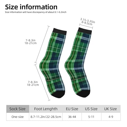 Yyoretp Adult Blue Scottish Tartan Print Colorful mid length socks with man and woman for Everyday Wear,Casual,sports