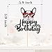 Happy Birthday French Bulldog Cake Topper, Puppy Happy Birthday Party Cake Supplies, Animal/Pet Puppy dog Theme Birthday Party Supplies, Black＆Red Glitter