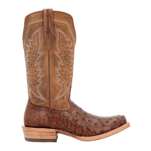 Durango® Men's PRCA Collection Full-Quill Ostrich Western Boot, Kango Tobacco And Rust, Size 11(M)