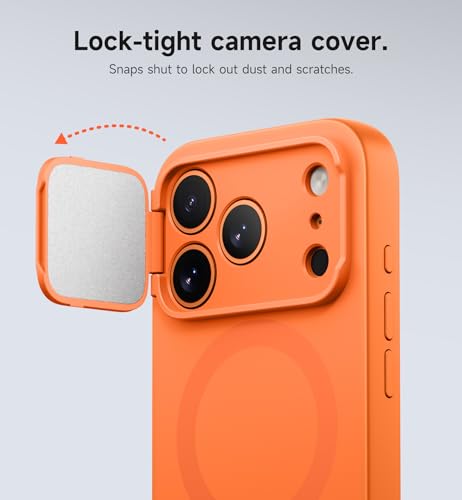 Image of SURITCH for iPhone 17 Pro Max Case with Camera Control Cover, Camera Cover and Adjustable Kickstand, Compatible with MagSafe, Shockproof Bumper Protective Cases 6.9 Inch, Orange