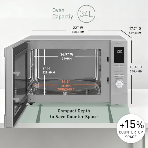 Image of Panasonic HomeChef 4-in-1 Countertop Microwave Air Fryer Combo, Time-Saving 20 Presets + App-Linked Recipes, 1000W 1.2 cu ft Inverter Multi Oven & Convection Tech - NN-CV87QS Stainless Steel