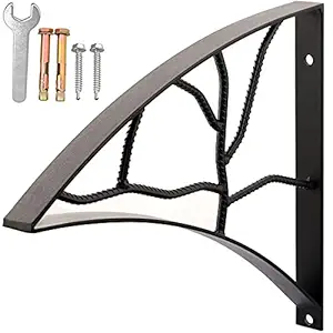 TROPTOLKY Eachome Handrail 1-2 Steps Porch Handrail Wrought Iron Handrail Grab Rail Single Post Railing Wall Mounted Black Stair Railing Bracket Metal Art Handrail for Outdoor Step MLFS09