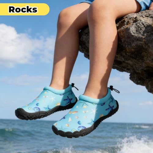 Image of Mishansha Kids Water Shoes Quick-Dry Wide Toe Box Non-Slip Barefoot Shoes Beach Pool Swim Shoes