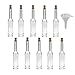 Produktbild 10 Glasflaschen Platina 40ml mit Korkverschluss als Gastgeschenke zum Selbstbefüllen - inkl. einem Trichter Ø 5 cm