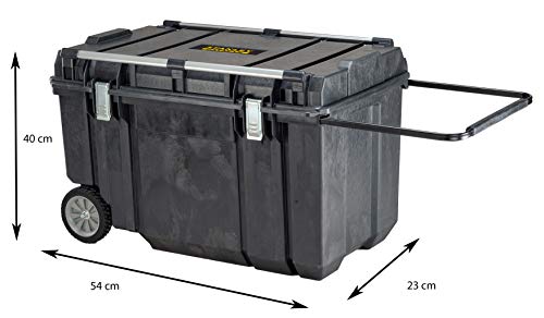 Foto von STANLEY Werkzeugbox mit Rollen groß/Werkzeugkoffer leer Werkzeugkasten - Werkzeugkiste (96,2 x 59,1 x 57,8 cm, robust, belastbar, 190l Stauraum, Koffer mit Metallverschlüsse, FMST1-75531