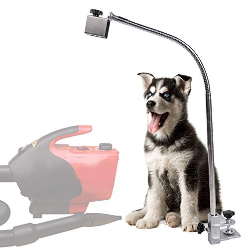 Pssopp Adjustable Pet Hair Dryer Holder - Heavy Duty Stainless Steel Hand-free Stand with 360掳 Rotating Clip for Pet Grooming Table - Image 2