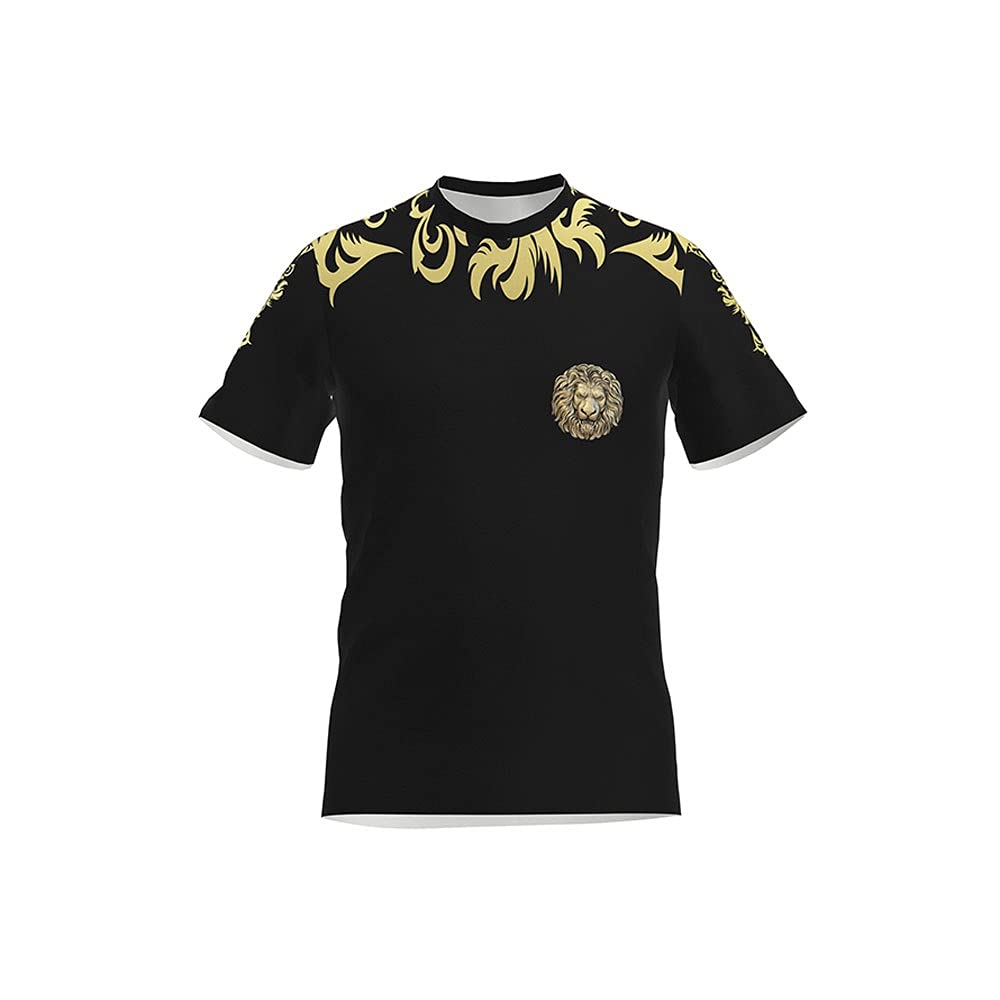 RWRAPS Summer New Short T-Shirt e Pantaloncini Stampati da Uomo, Tuta da Allenamento da Uomo Abbigliamento Casual (Color : Black, Size : XXXL Code) (Black XXXX Code L)