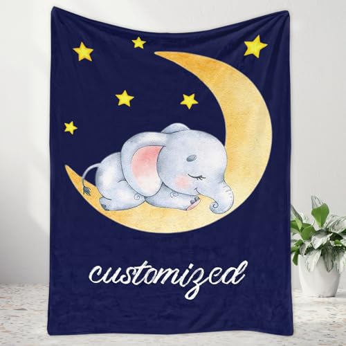 NIUBI Coperta per Neonati Personalizzata,Coperta Per Bambino Personalizzato Con Nome Neonato, Morbida e Spessa Bebè Coperta per Compleanno Natale Personalizzati Regalo
