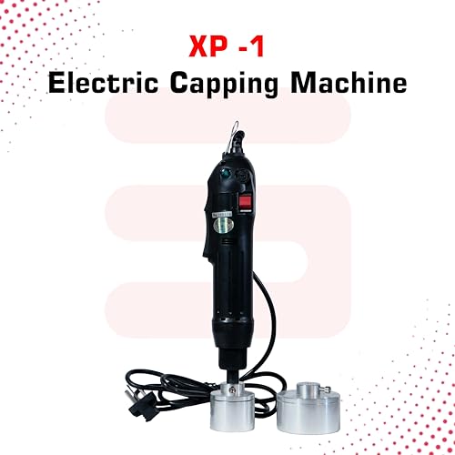Image of SONIC INDUSTRIES Electric & Manual Portable Single Head Handheld Bottle Capping and Sealing Machine, 80W Power, 10-50mm Screw Cap Range, Adjustable Capping Diameter, Voltage 220V