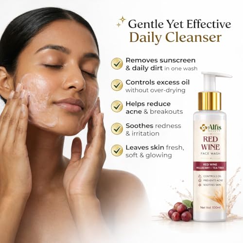 Image of Red Wine Face Wash for Anti-Aging, Deep Cleansing, Hydration - 100g Face Wash for All Skin Types with Antioxidants & Moisturizing Formula