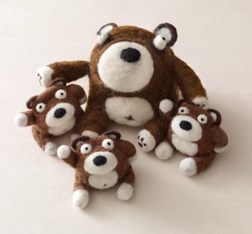 Woolbuddy Needle Felting Wool Roving Bag 60G, Beautiful Roving Wool, Handmade Sheepwool, Zero Waste Kit, For Needle Felting Beginner And Adult, Wet Felting, Felting Supplies And Felting Soap (Brown) #TOP4