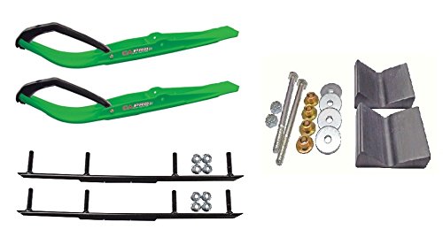 C&A Pro Green Razor Snowmobile Skis w/ 6