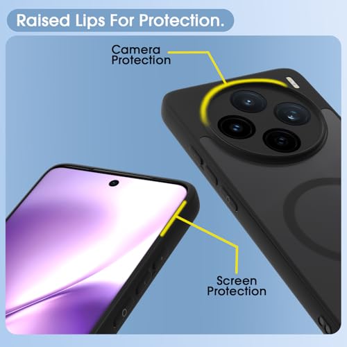 Image of Pikkme Back Cover for Vivo X200T 5G Compatible with Mag-Safe Smoke Back | Shockproof Design | Hard Transparent Back Case (Black Smoke Mag-Safe)
