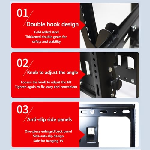 Support plafond TV inclinable pivotant double face écran 50 75 pouces - 4