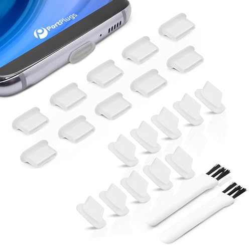 Port Plugs USB-C Dust Plugs (10-Pack) and Dust Plugs for Lightning (10-Pack) - Clear